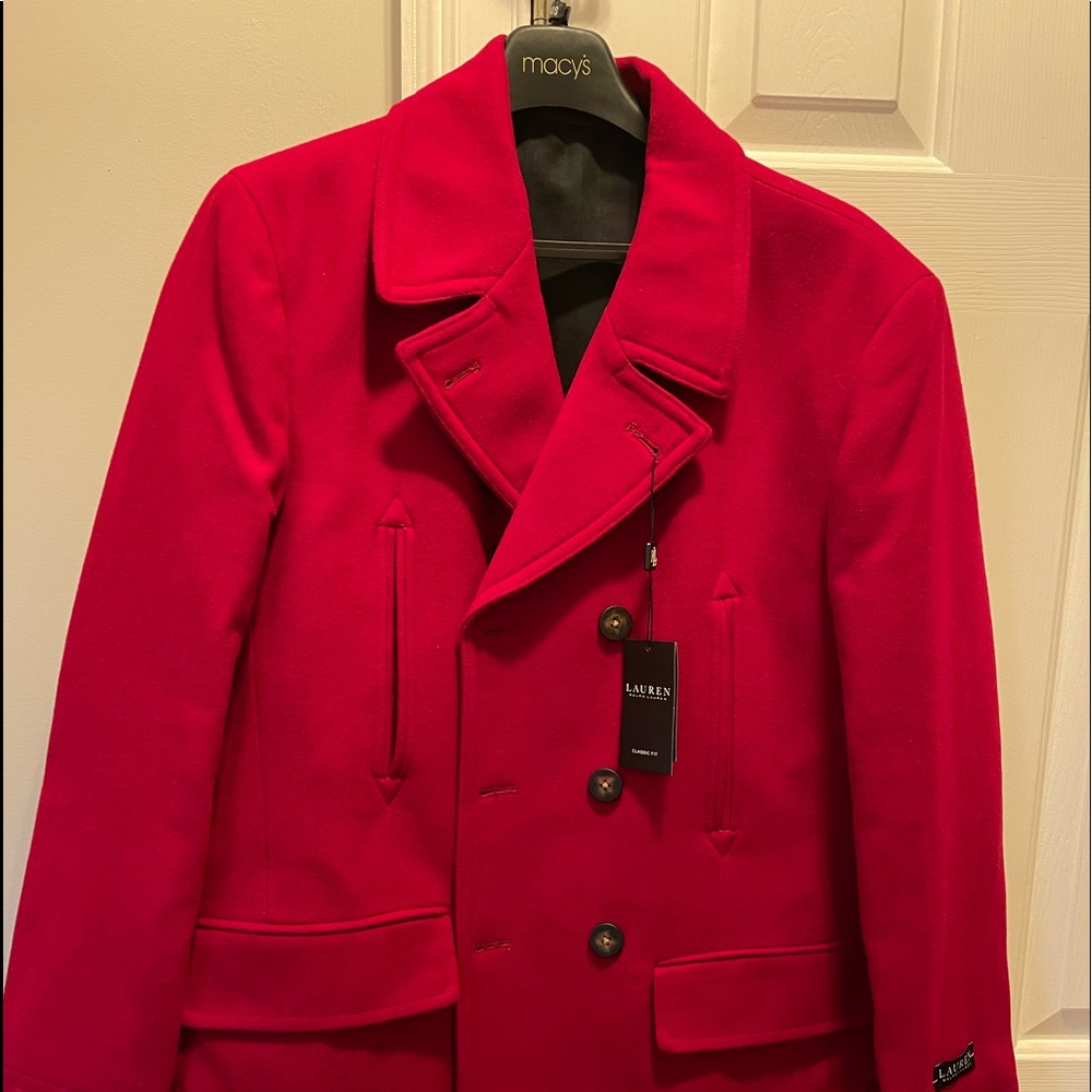 Ralph Lauren Red Mens PeaCoat